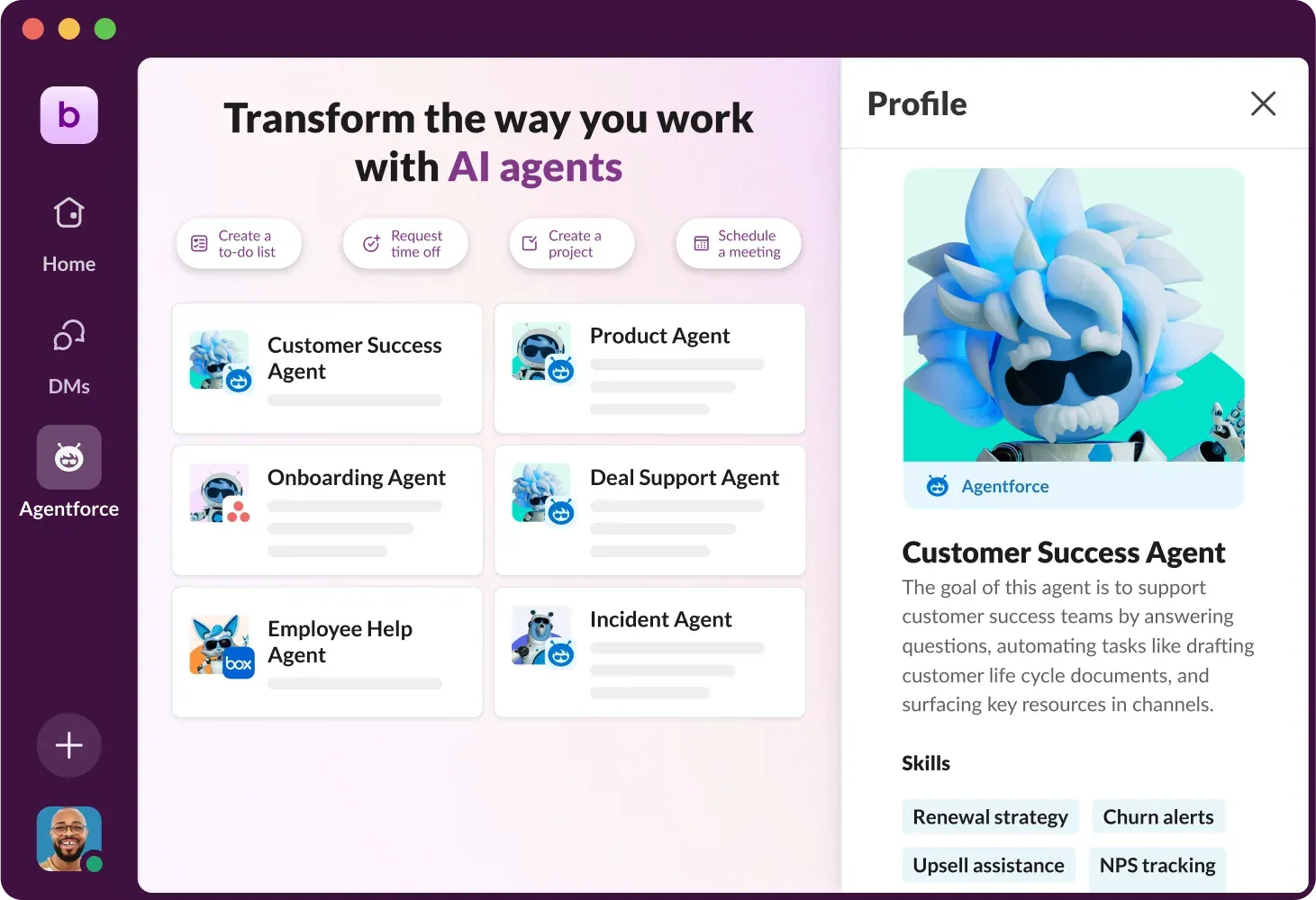 Agentforce For Employee Slack UI